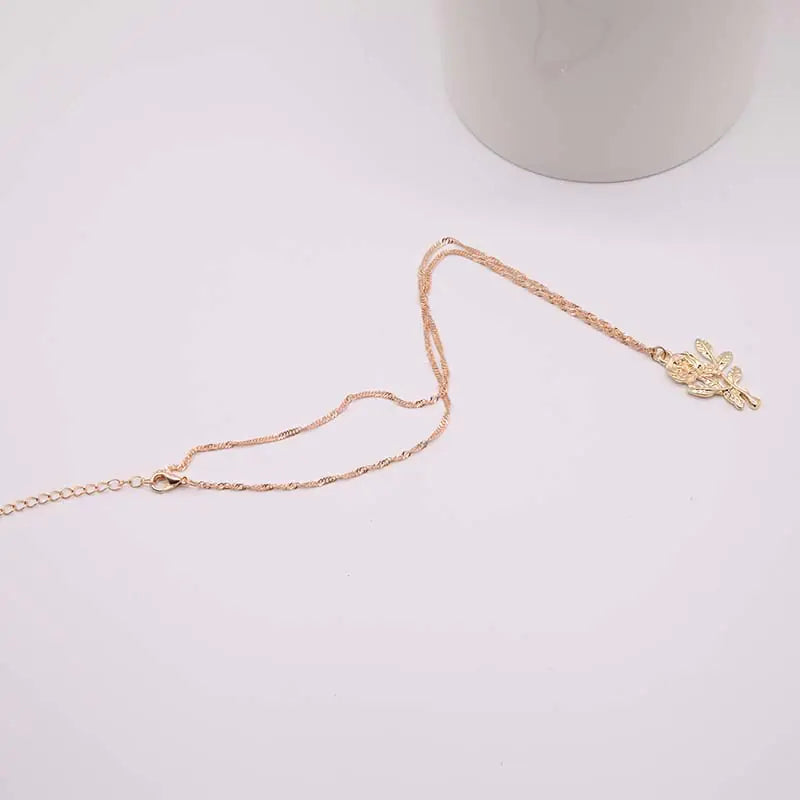Gold Rose Necklace