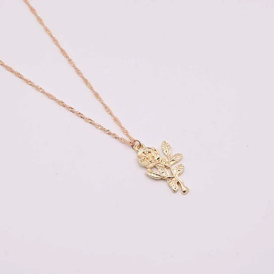 Gold Rose Necklace